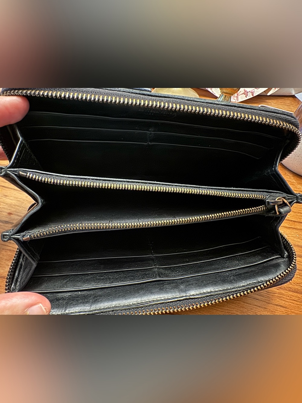 Rare Bottega Veneta Intrecciato Mixed Weave Black Leather Zip Wallet Vintage - Picture 7 of 14